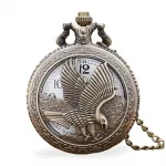 Antik Kartal Kabartmalı Zincirli Köstekli Saat | Nostaljik Cep Saati Hediyesi