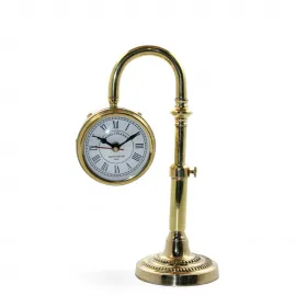 Nostaljik Daniel Coleman Pirinç Masa Saati: Antika Tarzı Ev ve Ofis Dekoru 27x12 Cm