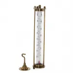 Nostaljik Tasarım El Yapımı Antik Görünümlü Pirinç Termometre | Dekoratif ve Fonksiyonel