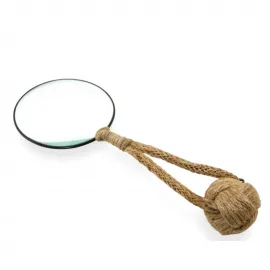 El Yapımı Hasır İpli Denizci Büyüteci: Nostaljik Tasarımlı Dekoratif Okuma Camı