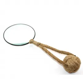 El Yapımı Hasır İpli Denizci Büyüteci: Nostaljik Tasarımlı Dekoratif Okuma Camı