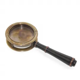 El Yapımı Antik Pirinç Saplı Küllük | Vintage Ofis ve Ev Masaüstü Dekoratif Kül Tablası