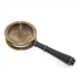 El Yapımı Antik Pirinç Saplı Küllük | Vintage Ofis ve Ev Masaüstü Dekoratif Kül Tablası