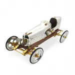 El Yapımı Parlak Pirinç Vintage Yarış Arabası Modeli | Nostaljik Klasik Dekorasyon ve Koleksiyon Parçası