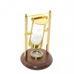 Vintage Pirinç Pusulalı Kum Saati: Ev ve Ofis Dekoru İçin Şık Zamanlayıcı ve Yön Bulucu