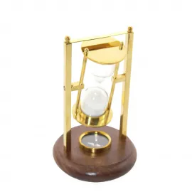 Vintage Pirinç Pusulalı Kum Saati: Ev ve Ofis Dekoru İçin Şık Zamanlayıcı ve Yön Bulucu
