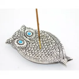 El İşçiliği Otantik Metal Baykuş Tütsülük: Ev ve Meditasyon İçin Özel Dekoratif Obje