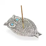 El İşçiliği Otantik Metal Baykuş Tütsülük: Ev ve Meditasyon İçin Özel Dekoratif Obje