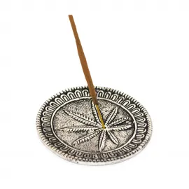 Metal Yaprak Desenli Yuvarlak Tütsülük | Dekoratif Tütsü Standı | Ev ve Ofis için Estetik