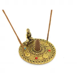 Metal Yuvarlak Budalı Çoklu Tütsülük Standı | Koni ve Çubuk Tütsü Uyumlu Dekoratif Obje