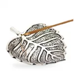 Dekoratif Metal Yaprak Tasarımlı Tütsülük Ev Aksesuarı | Otantik Gümüş Rengi Tütsü Standı