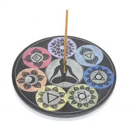 Obsidyen Taşı 7 Çakra Meditasyon Tütsülük | El Yapımı Şifa & Ev Dekorasyonu Objeleri