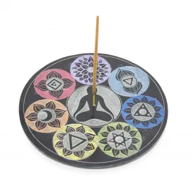 Obsidyen Taşı 7 Çakra Meditasyon Tütsülük | El Yapımı Şifa & Ev Dekorasyonu Objeleri