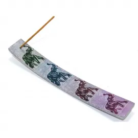 Obsidian Taşı Fil Tasarımlı Kayık Tütsülük | Dekoratif El Yapımı Doğal Taş Buhurdanlık Standı