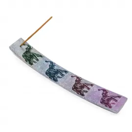 Obsidian Taşı Fil Tasarımlı Kayık Tütsülük | Dekoratif El Yapımı Doğal Taş Buhurdanlık Standı