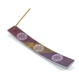 Doğal Obsidian Taşı El İşçiliği Kayık Tütsülük - Lotus Desenli Meditasyon ve Yoga Aksesuarı