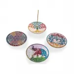 Doğal Obsidian Taşı Yuvarlak Dekoratif Tütsülük Çeşitleri | Mandala, Fil, Om, Yaşam Ağacı