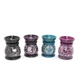 El Yapımı Obsidian Taşı Buhurdanlık: Meditasyon ve Aroma Terapi İçin Dekoratif Obje