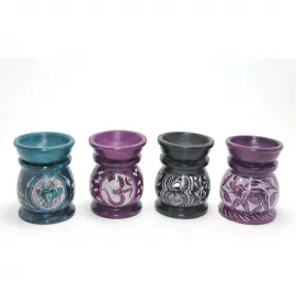 El Oyması Obsidian Taşı Dekoratif Buhurdanlık | Ortam Kokusu ve Meditasyon Objeleri