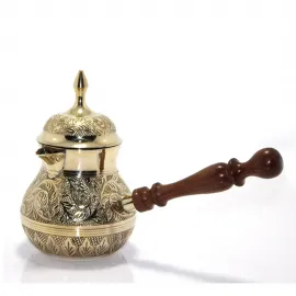 Geleneksel El Yapımı 6.5 İnç Pirinç Cezve - Otantik Türk Kahvesi Deneyimi, Estetik Motifler