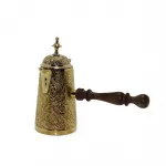 El Oyması Pirinç Cezve 7.5 İnç: Otantik Türk Kahvesi Deneyimi, Ahşap Saplı