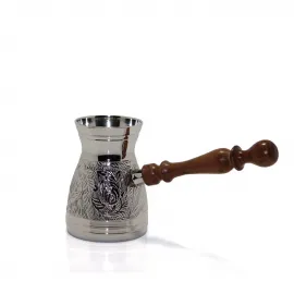 Geleneksel El Yapımı Otantik Pirinç Türk Kahvesi Cezvesi | 4.75 İnç Boyutlu Mükemmel Lezzet