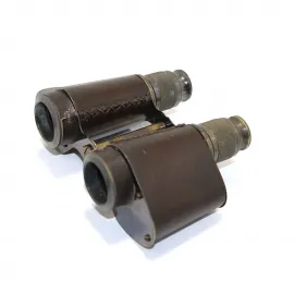 Antik Stil Pirinç ve Hakiki Deri Kaplama Seyahat Dürbünü – Estetik ve Fonksiyonel Keşif Aracı