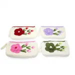 El Yapımı Tığ İşi Çiçek İşlemeli Kadın Portföy Çanta – Şık ve Kullanışlı El Çantası