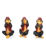 Dekoratif 3'lü Görmedim Duymadım Bilmiyorum Polyester Maymun Biblo Seti 12cm