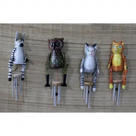 El Yapımı Ahşap Dekoratif Rüzgar Çanı Hayvan Figürlü: Ev ve Bahçe İçin Şık Obje