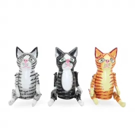 El Yapımı Ahşap Sallanan Kedi Biblo – Dekoratif Ev Aksesuarı ve Şirin Hediye Seçeneği