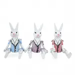 Dekoratif Ahşap Salanan Tavşan Biblo Figürü | El Yapımı Şık Ev ve Ofis Aksesuarı