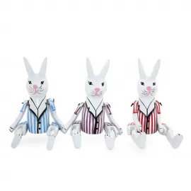 Dekoratif Ahşap Salanan Tavşan Biblo Figürü | El Yapımı Şık Ev ve Ofis Aksesuarı