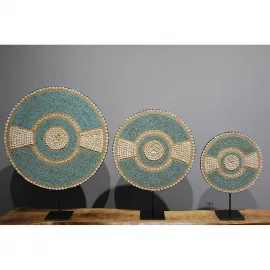 El Yapımı Deniz Kabukları ve Hasır İşlemeli Dekoratif Duvar Panosu Obje | Bohem ve Etnik Ev Dekoru