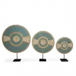 El Yapımı Deniz Kabukları ve Hasır İşlemeli Dekoratif Duvar Panosu Obje | Bohem ve Etnik Ev Dekoru