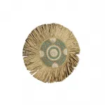 El Yapımı Bohem Hasır Duvar Panosu | Turkuaz Boncuklu Deniz Kabuklu Sanatsal Dekor