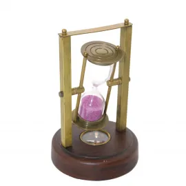 Antika Görünümlü Pirinç Pusulalı Kum Saati - Şık Dekoratif Zamanlayıcı ve Yön Bulucu