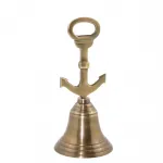 Deniz Temalı Antika Görünümlü 17.5 cm Pirinç Çapalı El Çanı Ev ve Ofis Dekorasyonu İçin Eşsiz Bir Hediye
