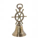 Antik Görünümlü Pirinç Dümen Şekilli Masaüstü El Çanı ve Şişe Açacağı – Denizci Temalı Dekoratif Hediye