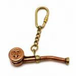 Otantik El Yapımı Pirinç ve Bakır Silistre Anahtarlık – Vintage Tasarım Metal Düdük