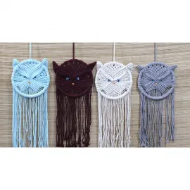 Modern Bohem El Yapımı Makrome Baykuş Düş Kapanı Duvar Dekoru | Şık Ev Aksesuarı