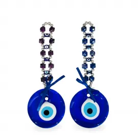 Geleneksel El Yapımı Nazar Boncuğu Askısı: Cam Detaylı Şık ve Koruyucu Dekoratif Obje