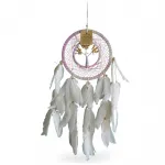 El Yapımı Pastel Renklerde Ağaç Hayatı Motifli Tüylü Rüya Kapanı Düş Kapanı Dream Catcher