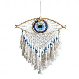 El Yapımı Nazar Gözü Rüya Kapanı Düş Kapanı: Bohem Dekor ve Şans Getiren Duvar Aksesuarı