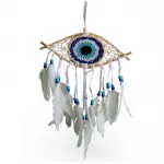 El Yapımı Nazar Boncuğu Göz Tasarımlı Otantik Rüya Kapanı Düş Kapanı Duvar Dekoru