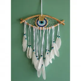 El Yapımı Nazar Boncuğu Göz Tasarımı Rüya Kapanı Düş Kapanı Dream Catcher Ev Dekorasyonu