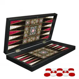 El Yapımı Sedef İşlemeli Lüks Tavla Seti | Klasik Ahşap Sanat Eseri Oyun Tahtası