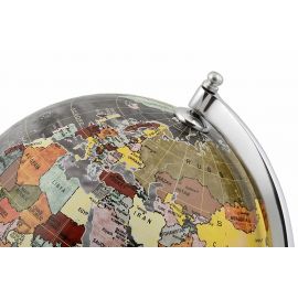 Dünya Dünya Yerküre Ahşap Kaideli Nikel Kaplama