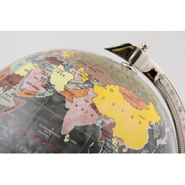 Dekoratif Siyah Dünya Yerküre Ahşap Kaideli