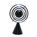 Modern Tasarım Metal ve Siyah Dünya Küre | Estetik Ofis ve Ev Dekoru | Hareketli Gezegen Modeli